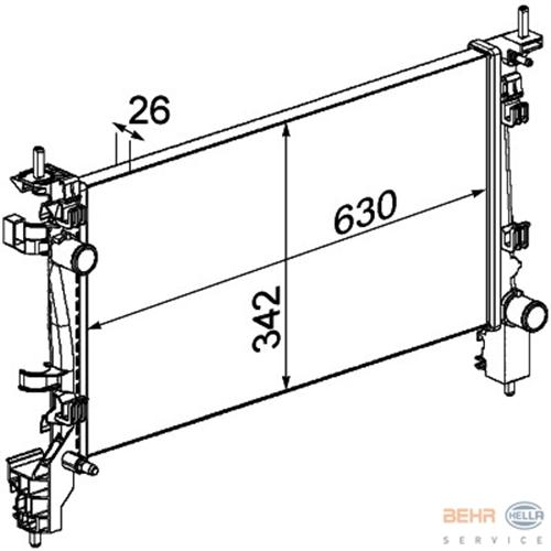 RADYATÖR FIORINO 1.3DMTJ-BIPPER-NEMO 1.4 HDı 08 MEK AC KLİMASIZ 630x342x26 - MAHLE