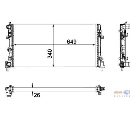 RADYATÖR A1-IBIZA V-POLO 1.2-1.4-1.6 09 AC KLİMASIZ MEK 649x340x26 - MAHLE