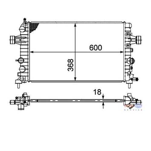 RADYATÖR ASTRA H- ZAFIRA 1.6-1.8 AC KLİMASIZ MEK 600x368x18 - MAHLE
