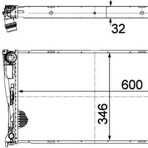 RADYATÖR BMW E81 E87 E88 04 E82 07 E90 05 E91 05 E92 07 E93 07 116 118D 120D 320D 318D - MAHLE