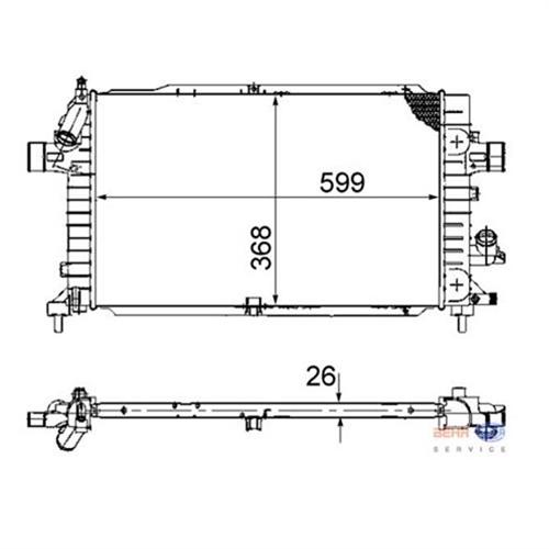 RADYATÖR ASTRA H 1.3-1.7-1.9CDTI 04 AC KLİMASIZ MEK 599x368x26 - MAHLE