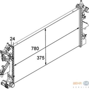 RADYATÖR DUCATO-BOXER-JUMPER 2.2 HDİ 06 KLİMASIZ MEK 780x374x24 - MAHLE