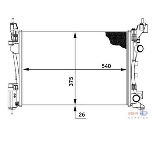 RADYATÖR CORSA D 1.0-1.2-1.4 06 AC KLİMASIZ MEK 540x370x26 - MAHLE