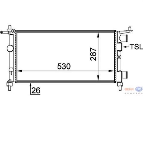 RADYATÖR CORSA B 1.0I 12V-1.2I 16V KLİMASIZ MEK 530x285x26 - MAHLE