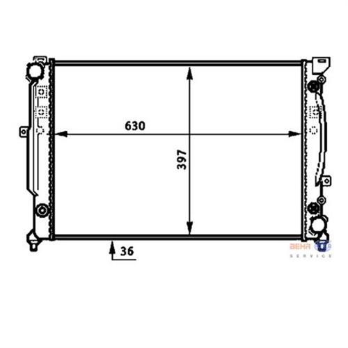 RADYATÖR A4-A6-PASSAT 2.8 V6-2.5 TDI-2.4-2.6 96-06 AC KLİMASIZ OTOM 630x397x36 - MAHLE