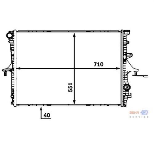 RADYATÖR TOUAREG 6.0 W12 05 TOUAREG 02 5.0 V10 TDI AC KLİMASIZ MEK OTOM 710x551x4 0 - MAHLE