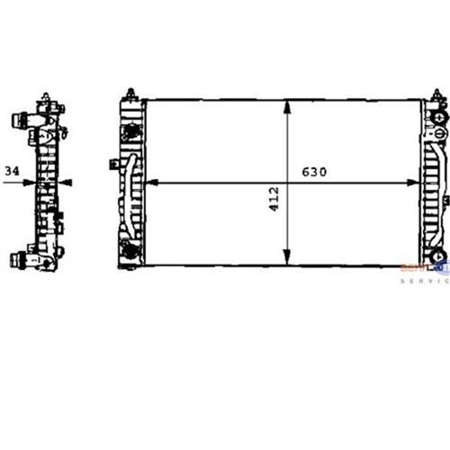 RADYATÖR PASSAT 96-00 A4 95-01 A6 00-05 ADP-AHL-ANA-ARM AC KLİMASIZ MEK OTOM 630x412x34 - MAHLE