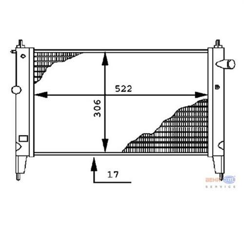 RADYATÖR ASTRA F 1.4I-1.6I KLİMASIZ MEK 522x306x17 - MAHLE