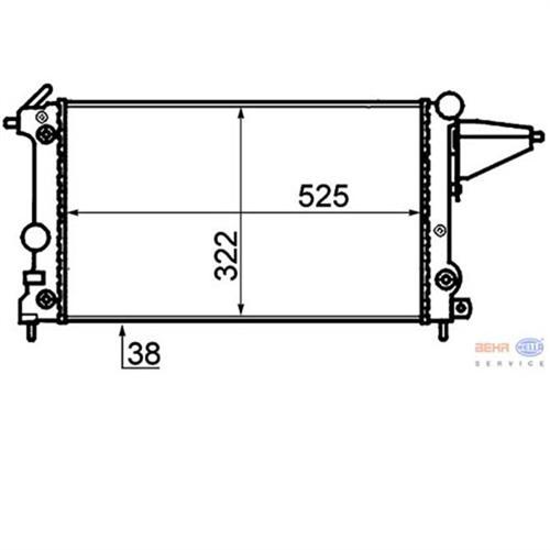 RADYATÖR VECTRA A 1.6 AC KLİMASIZ MEK OTOM 530x286x38 - MAHLE