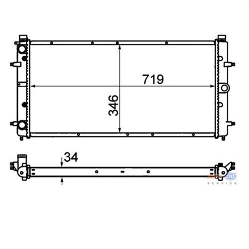 RADYATÖR TRANSPORTER T4 2.4-2.5 TDI AC KLİMASIZ MEK OTOM 719x346x34 - MAHLE