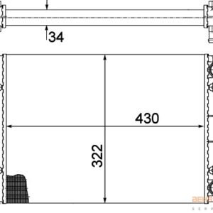 RADYATÖR GOLF I-II-JETTA I-II 1.6 MEK OTOM AC 430x322x34 - MAHLE