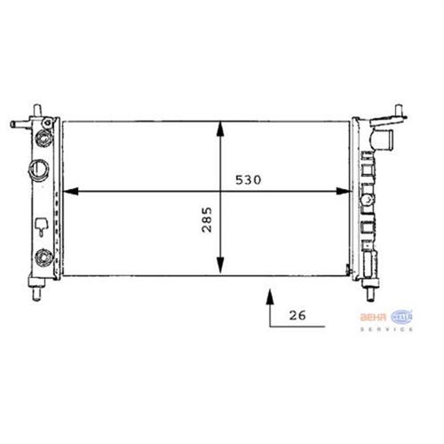 RADYATÖR CORSA B-TIGRA1.4I 16V-1.6I 16V KLİMASIZ OTOM 530x285x26 - MAHLE