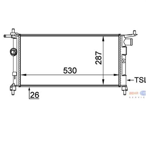 RADYATÖR CORSA B-TIGRA-COMBO 1.2-1.4-1.4 16V KLİMASIZ MEK 530x285x26 - MAHLE