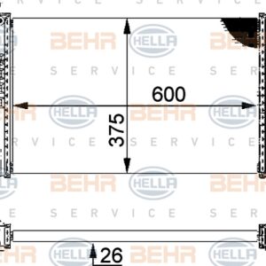 RADYATÖR ASTRA G-ZAFIRA 1.4 16V-1.6 16V-1.8 16V-2.0 16V-2.2 16V AC KLİMASIZ MEKANİK 600x375x26 - MAHLE