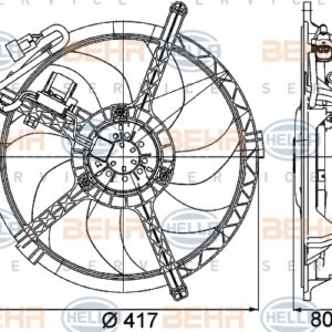 FAN KOMPLE 350 W 12 V MINI R56 R57 R58 R59 PREMIUM LINE - MAHLE