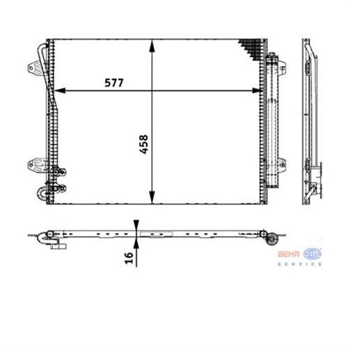 KLİMA KONDENSERİ KURUTUCU İLE PASSAT 05 1.4TSI-1.8TSI-2.0TSI 577x439x16 8FC3513 17551 - MAHLE