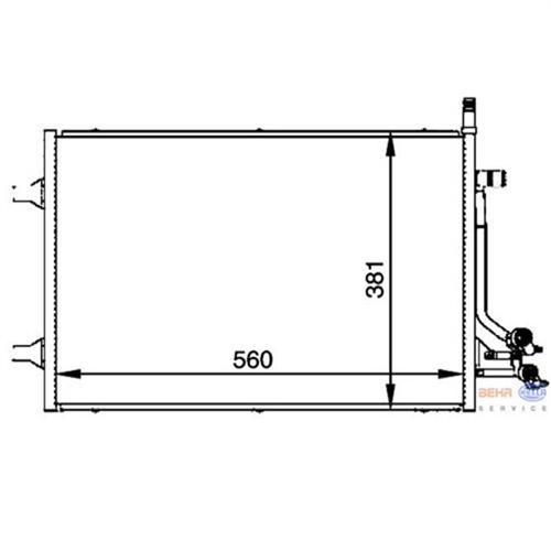 KLİMA KONDENSERİ KURUTUCU İLE FIESTA V-FUSION 04 1.6TDCI 560x381x16 - MAHLE