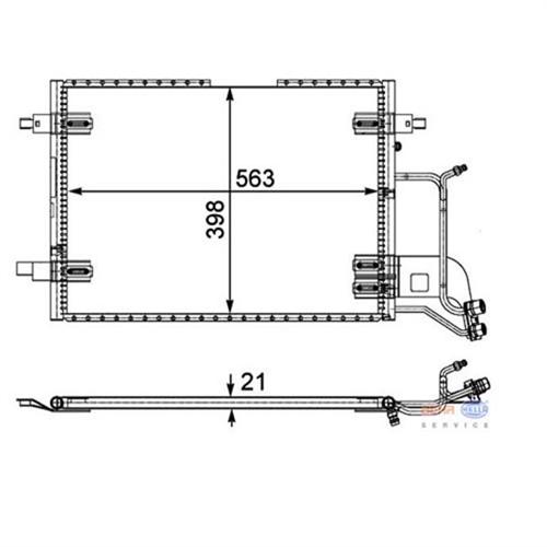 KLİMA KONDENSERİ PASSAT 96-00 A4 95-00 610x420x19 - MAHLE