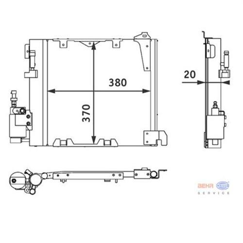 KLİMA KONDENSERİ ASTRA G-ZAFIRA 98-02 1.7DTI-1.7CDTI-2.0DI-2.0DTI-2.2DTI 380x370x 20 - MAHLE