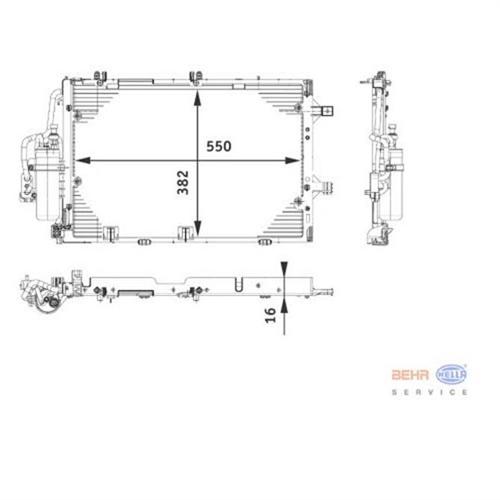 KLİMA KONDENSERİ CORSA C-COMBO C 00 1.0-1.2-1.4-1.6 540x382x16 - MAHLE