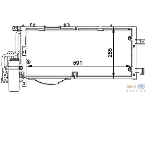 KLİMA KONDENSERİ KURUTUCU İLE CORSA C-COMBO 01 1.7DTI-1.7DTI 16V 555x265x16 - MAHLE