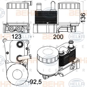 YAĞ SOĞUTUCUSU KOMPLE CONNECT 1.8 TDCI 2002 CLC 191 000S - MAHLE