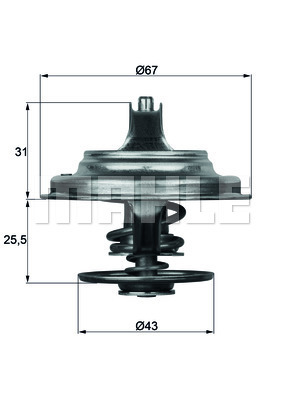 TERMOSTAT Thermostat insert - MAHLE