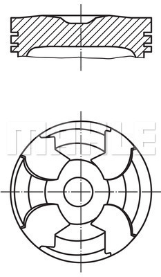 PISTON 82.90MM STD M.BENZ OM604-605-606 2.0-2.5-3.0D 1993-96-W124 W126 260E 260SE W201 190 2.6İ - MAHLE