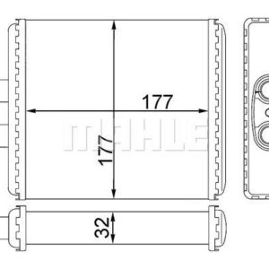 KALORİFER RADYATÖRÜ POLO-IBIZA IV-FABIA-CORDOBA-1.2 12V-1.4 16V1.6 16V-1.4TDI-1.9TDI 177x177x32 - MAHLE