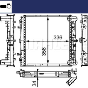 RADYATOR BRAZİNG MT 355X350X32 BOXSTER 2.5İ M96 96- - MAHLE