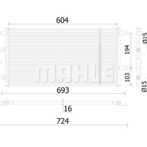 A/C-Kondensator IVECO DAILY 2012 - - MAHLE