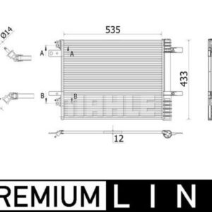 A/C-Kondensator PSA BERLINGO/C4/308/OPEL - MAHLE