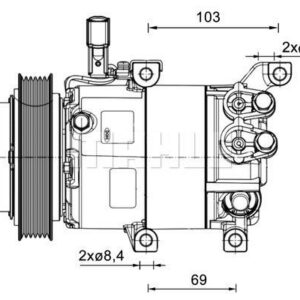 A/C-Kompressor HYUNDAI I20 1.4 MPI - MAHLE