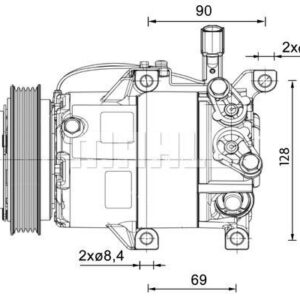 A/C-Kompressor HYUNDAI I20 1.4 TCI - MAHLE