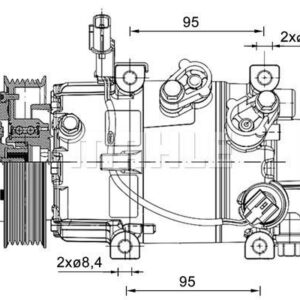 A/C-Kompressor HYUNDAI I20 1.2 TCI - MAHLE