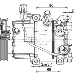 A/C-Kompressor HYUNDAI I20 1.4 TCI - MAHLE