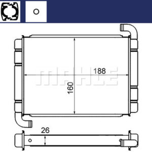 Innenraum-W rmetauscher FIAT PUNTO / OPEL CORSA D - MAHLE