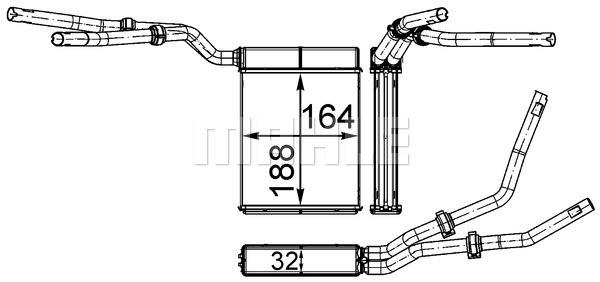 Innenraum-W rmetauscher FORD FOCUS C-MAX 04- - MAHLE