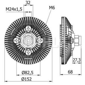 FAN TERMIGI BMW M62 N62 N73 E53 E65 E66 M62 B44 RANGE ROVER 3 VOGUE L322 02 05 - MAHLE