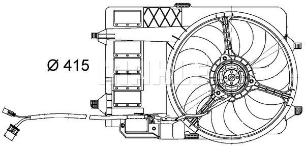 Kühlmittelkühler-/Kondensator-Lüfter MINI COOPER 02-03 - MAHLE