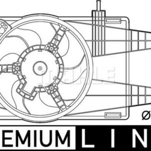 Kühlmittelkühler-/Kondensator-Lüfter FIAT N. PUNTO 1.2 - MAHLE