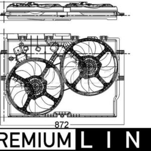 Kühlmittelkühler-/Kondensator-Lüfter FIAT DUCATO 06- - MAHLE