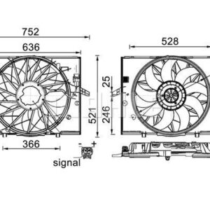 FAN MOTORU BMW E60 E65 M54 N52 N63 - MAHLE