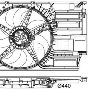 KOMPLE FAN 400 W 12 V PREMIUM LINE BMW F45 F46 F48 F39 MINI F54 F55 F56 F57 F60 - MAHLE