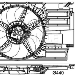 Kühlmittelkühler-/Kondensator-Lüfter BMW X1/2 / MINI - MAHLE