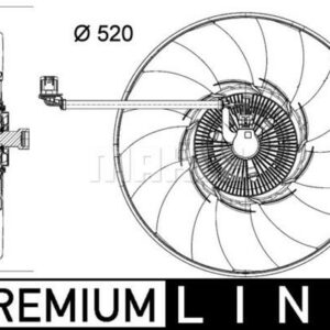 Kühlmittelkühler-/Kondensator-Lüfter LAND ROVER T5 - MAHLE