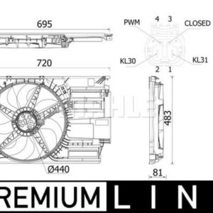 KOMPLE FAN 4 KUTUPLU PREMIUM LINE MINI F55 F56 F57 - MAHLE