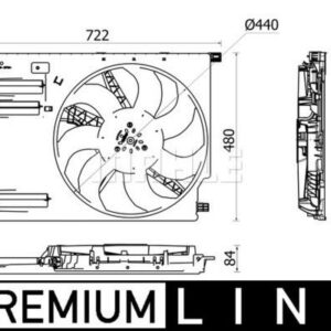 KOMPLE FAN 600 W 12 V BMW F45 F48 F39 MINI F60 PREMIUM LINE - MAHLE