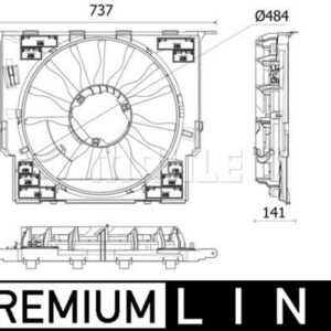 Kühlmittelkühler-/Kondensator-Lüfter BMW 5.6.7 SERIE - MAHLE