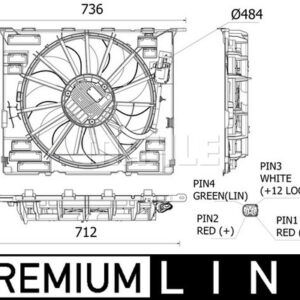 KOMPLE FAN 600 W 12 V PREMIUM LINE BMW G30 G31 G32 17 20 G11 G12 15 19 - MAHLE